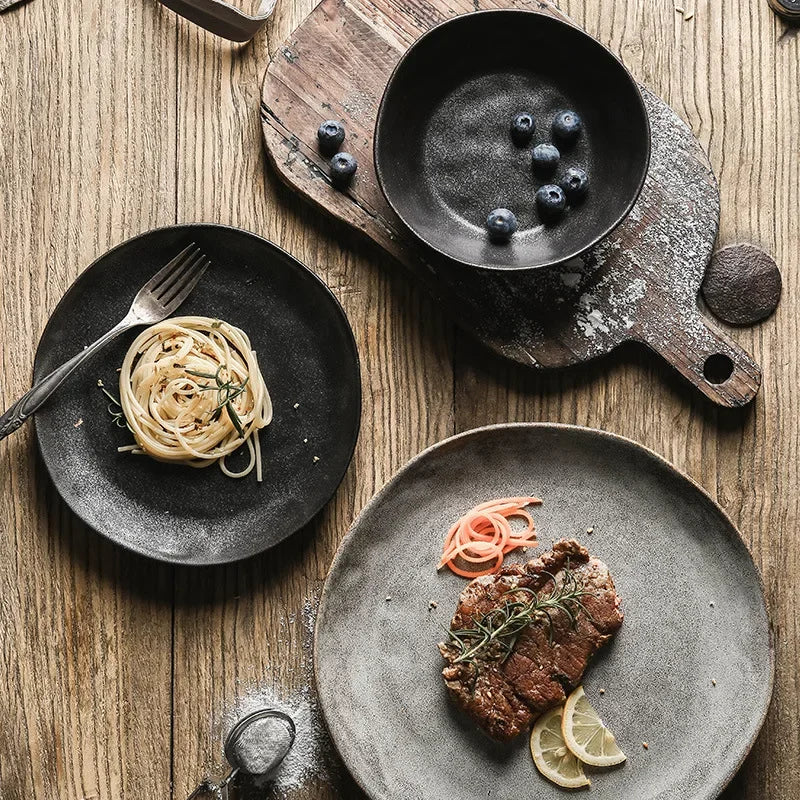 Japanese-Style Ceramic Dinner Serving Plate