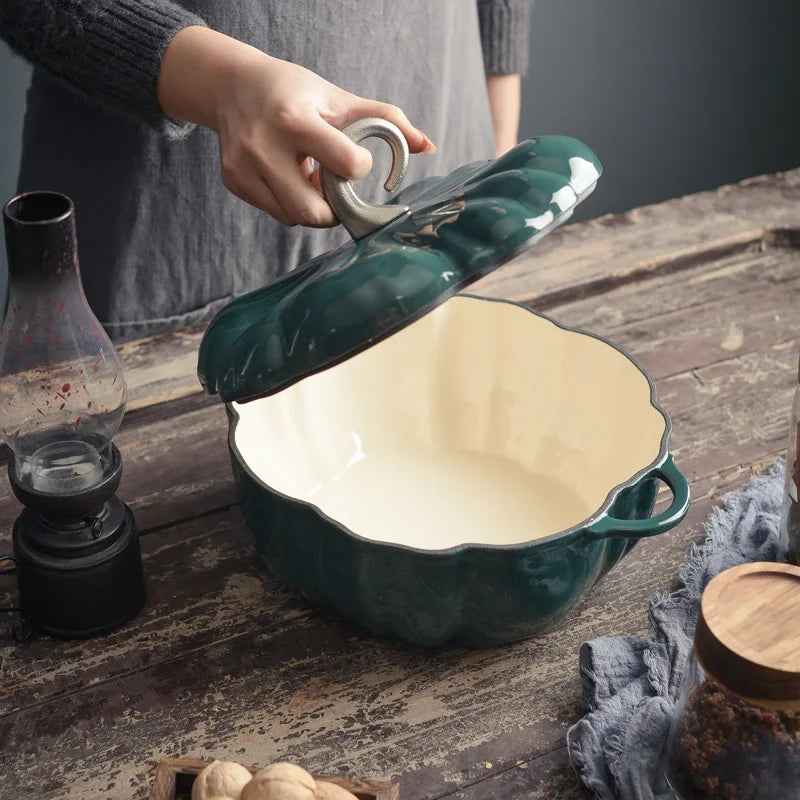 Pumpkin Enamel Stew Sets of Pot and Pans