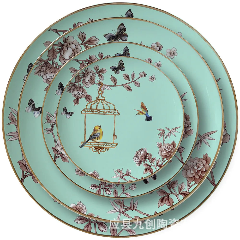 Bird Cage Plate Western Food Dinnerware Set