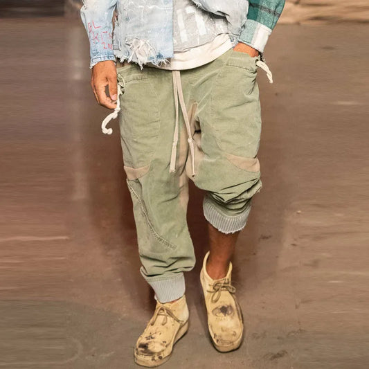 Spring 2023 Pockets Mid Waist Drawstring Trousers