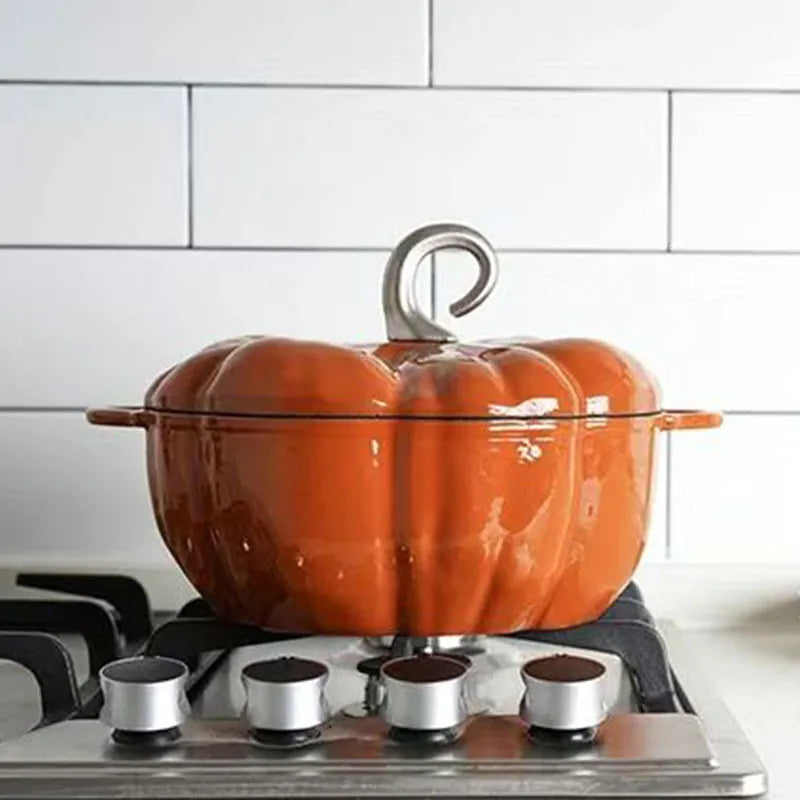 Small New Enamel Cast Iron Dutch Oven Pumpkin Pot