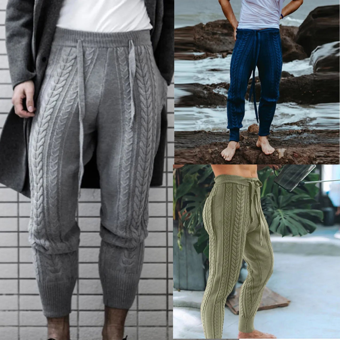 Solid Color Winter Warm Woollen Trouser